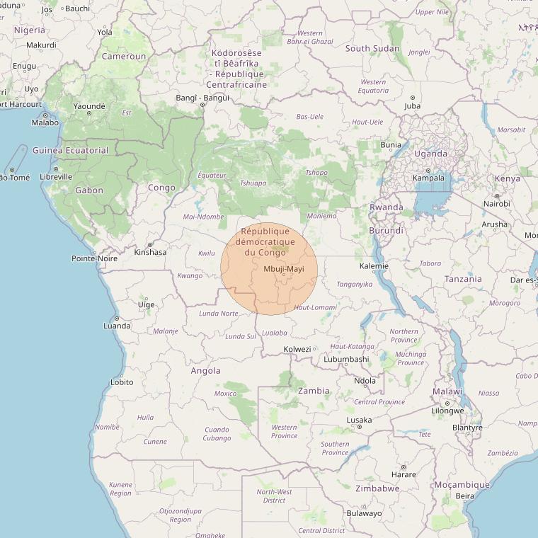 Eutelsat Konnect at 7° E downlink Ka-band AF38 User Spot beam coverage map