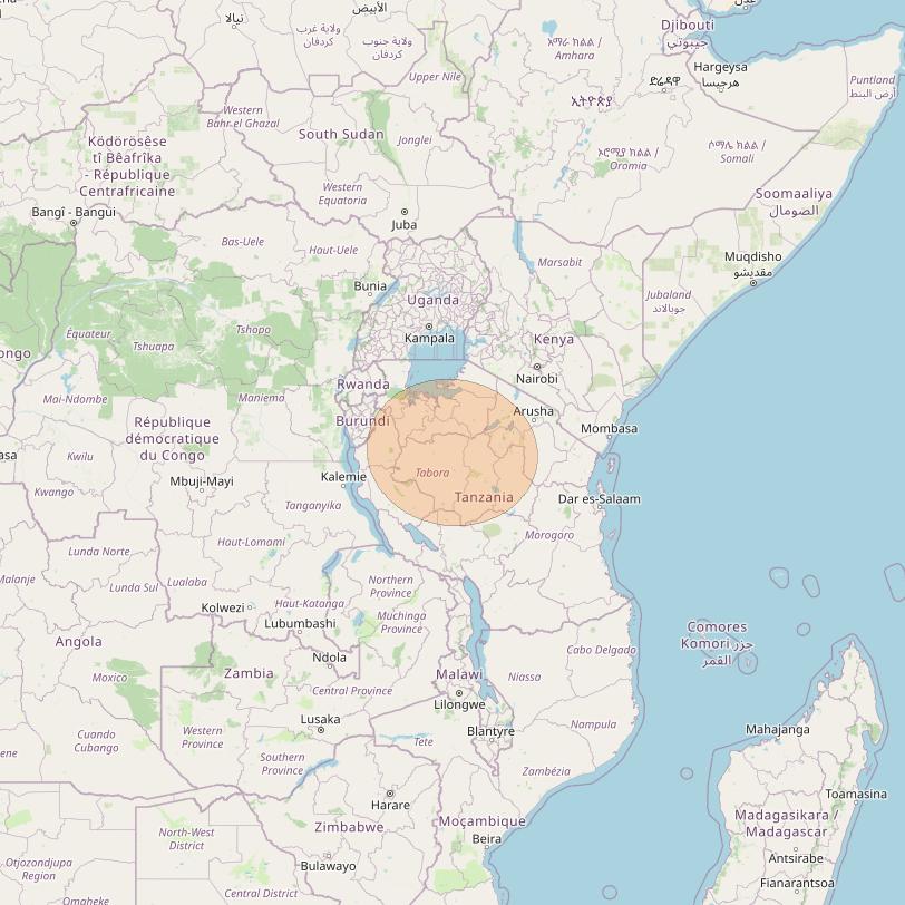 Eutelsat Konnect at 7° E downlink Ka-band AF40 User Spot beam coverage map