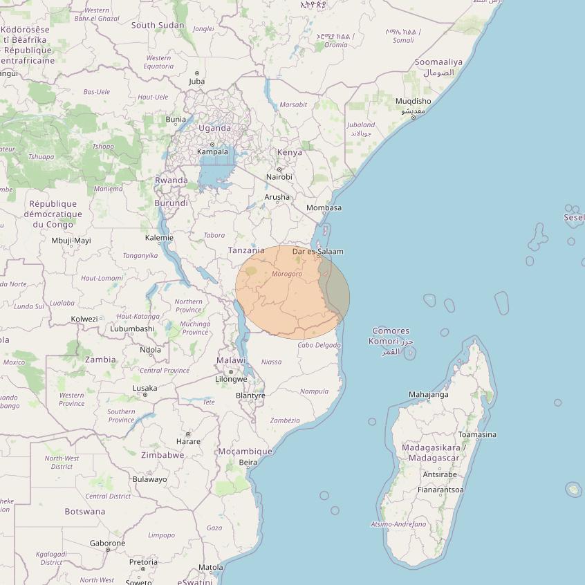 Eutelsat Konnect at 7° E downlink Ka-band AF46 User Spot beam coverage map