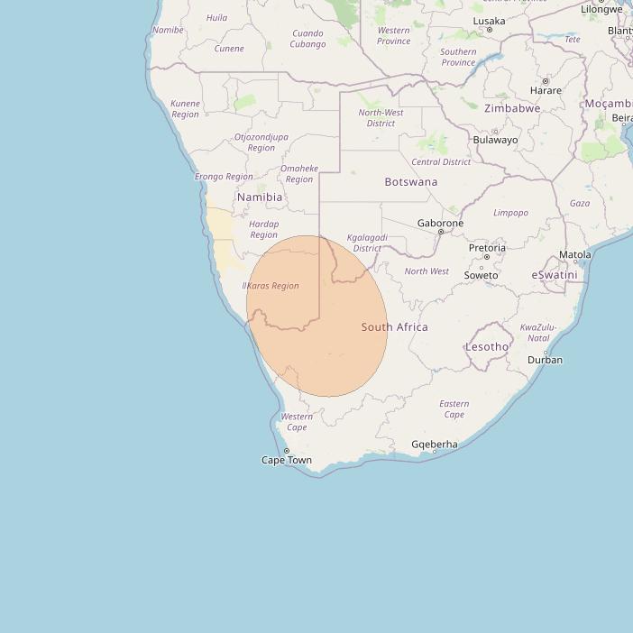 Eutelsat Konnect at 7° E downlink Ka-band AF59 User Spot beam coverage map