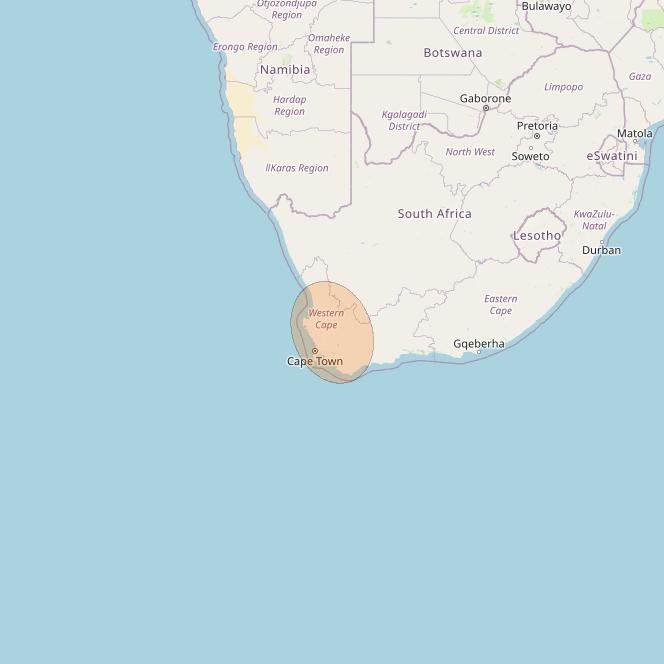 Eutelsat Konnect at 7° E downlink Ka-band AF61 User Spot beam coverage map