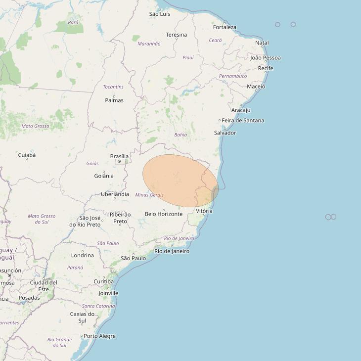 Star One D1 at 84° W downlink Ka-band BBKA06 User Spot beam coverage map