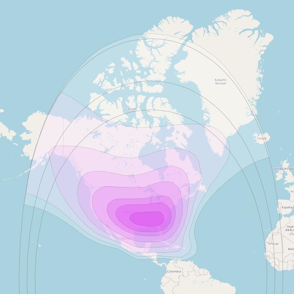 SES 2 at 87° W downlink C-band North America (CTV) beam coverage map