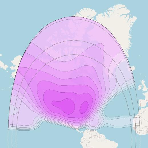 Galaxy 28 at 89° W downlink C-band NACC Beam coverage map