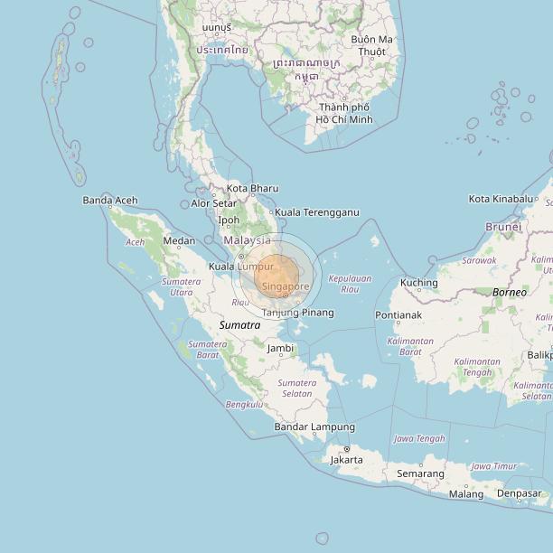 Measat 3D at 91° E downlink Ka-band Spot 03 beam coverage map