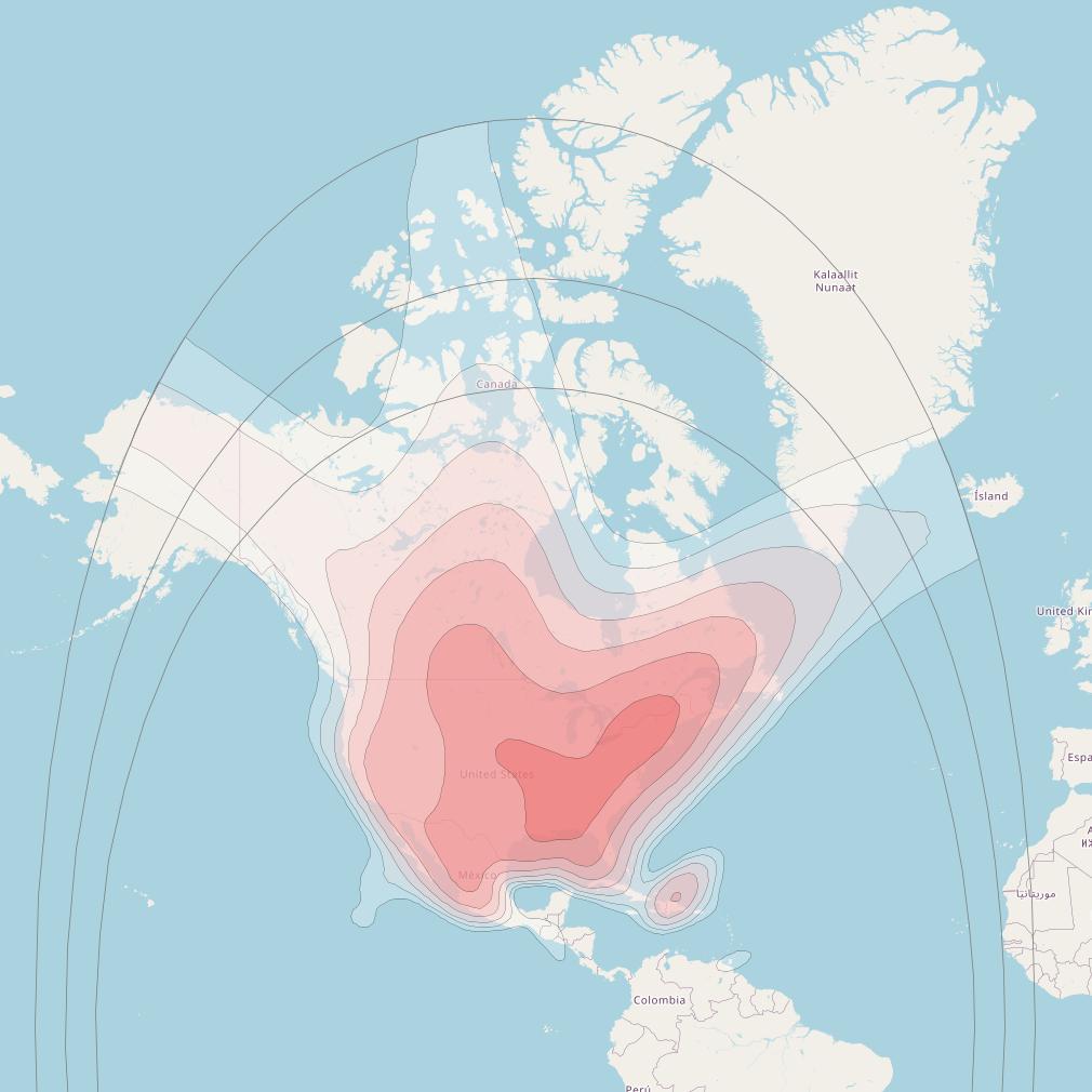 Galaxy 11 at 93° W downlink Ku-band Extended North America beam coverage map