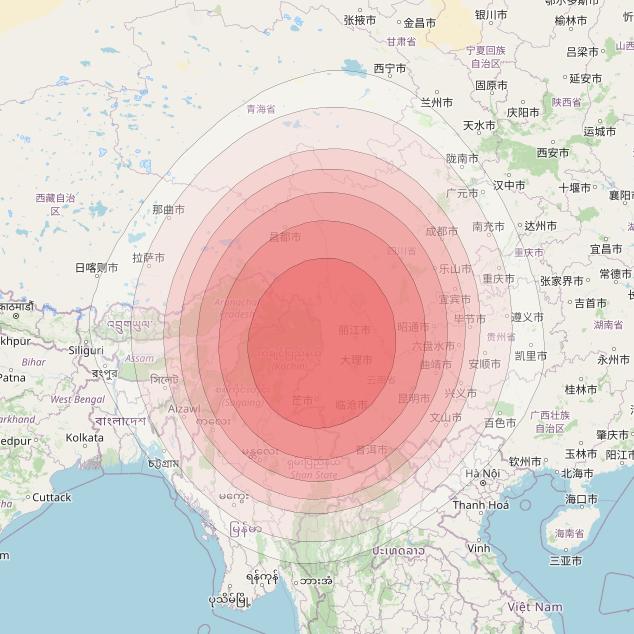 SES 12 at 95° E downlink Ku-band SA04 Spot beam coverage map