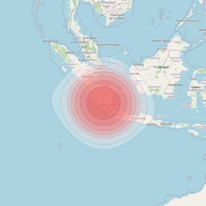 SES 12 at 95° E downlink Ku-band SE11 Spot beam coverage map