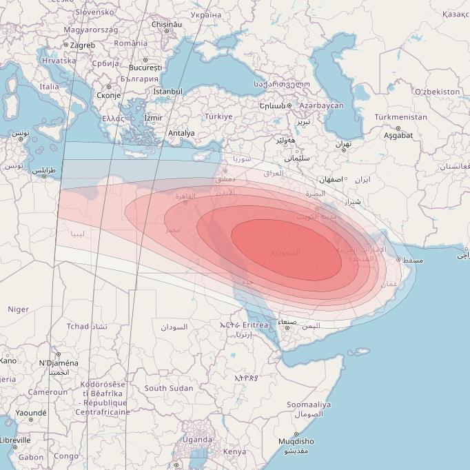 SES 12 at 95° E downlink Ku-band WA09 Spot beam coverage map