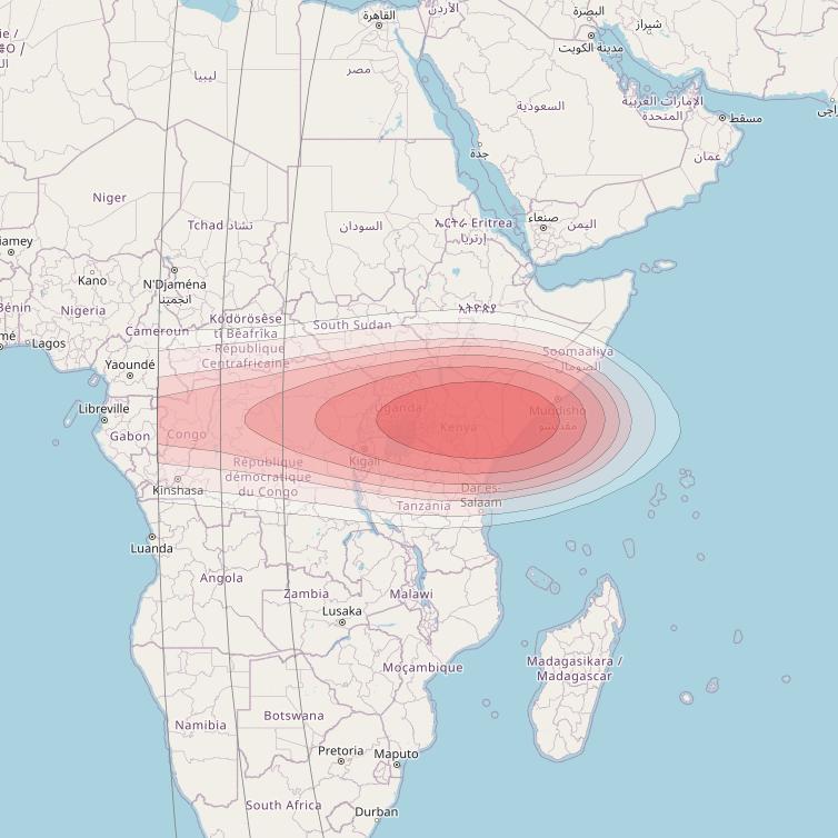 SES 12 at 95° E downlink Ku-band WA15 Spot beam coverage map