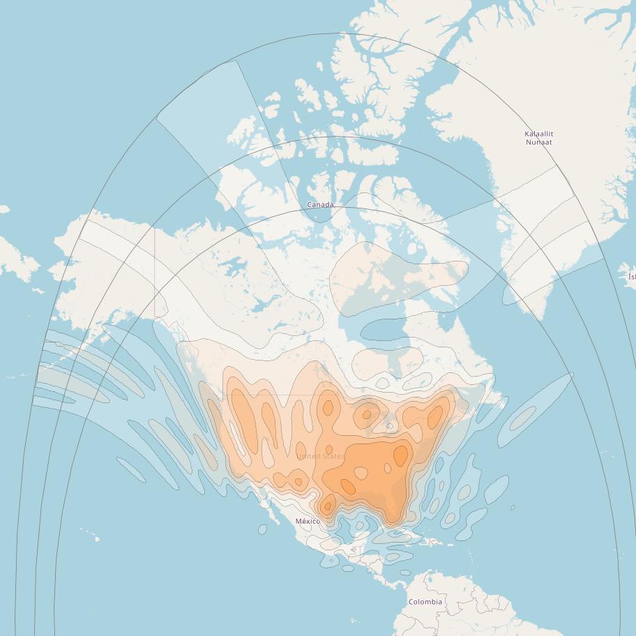 Spaceway 3 at 95° W downlink Ka-band CONUS beam coverage map