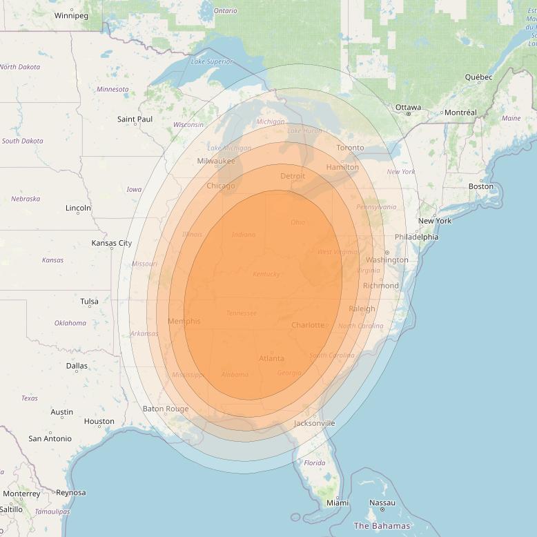 Spaceway 3 at 95° W downlink Ka-band Regional RD11 beam coverage map