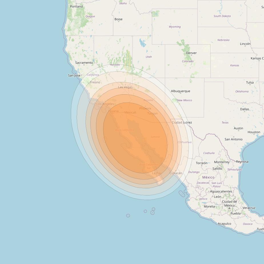 Spaceway 3 at 95° W downlink Ka-band Regional RD13 beam coverage map