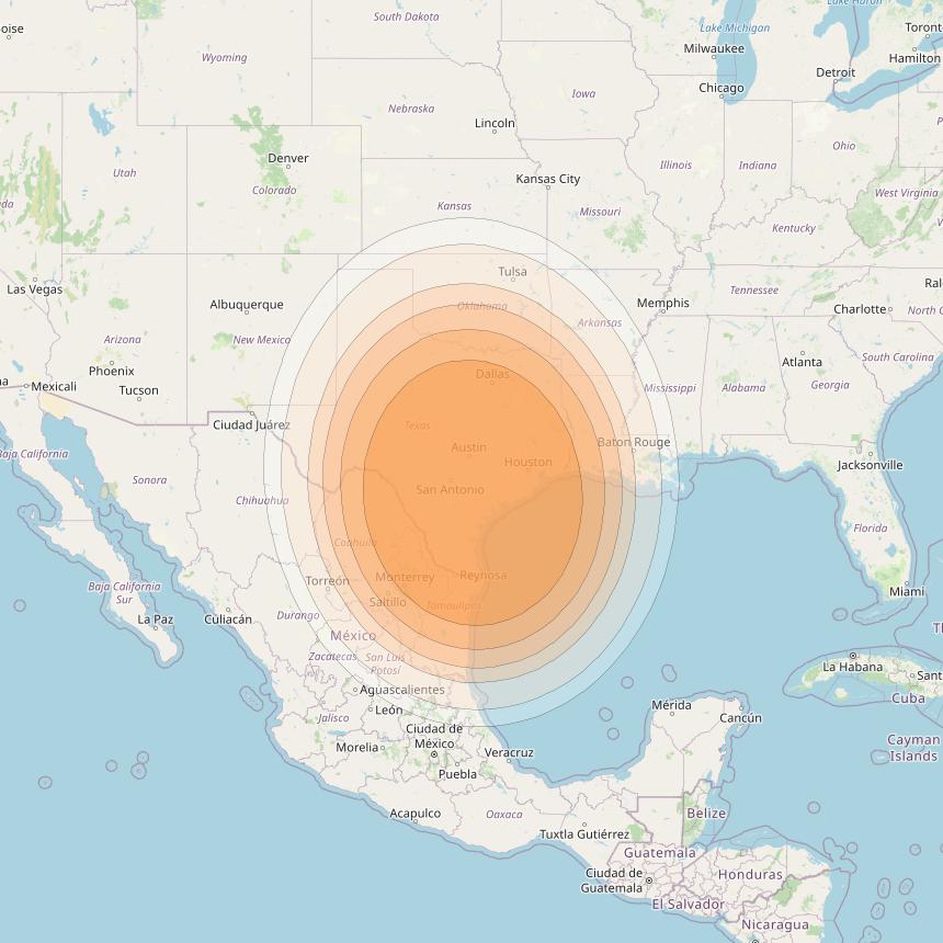 Spaceway 3 at 95° W downlink Ka-band Regional RD15 beam coverage map