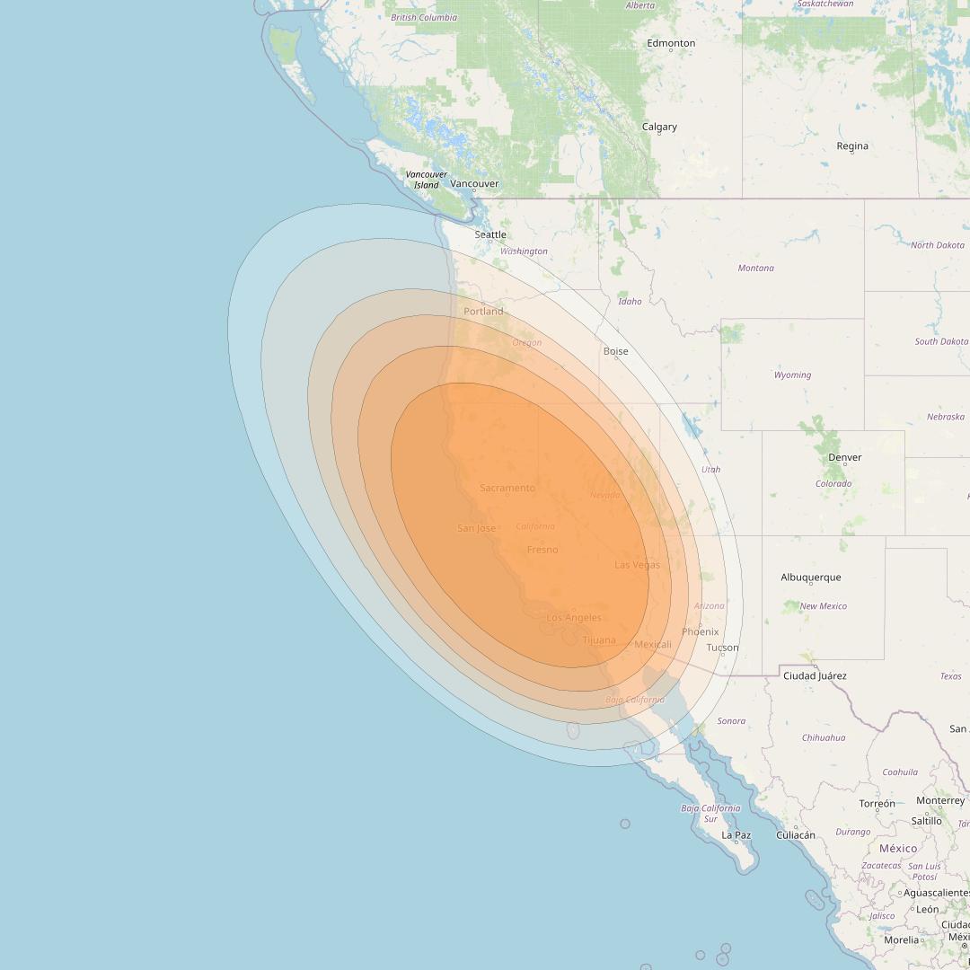 Spaceway 3 at 95° W downlink Ka-band Regional RD7 beam coverage map