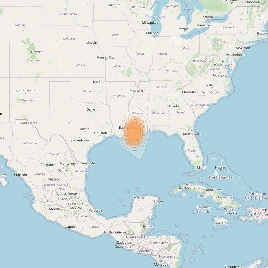 Spaceway 3 at 95° W downlink Ka-band Spot SPD16 beam coverage map