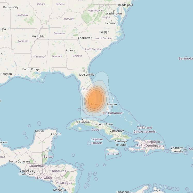 Spaceway 3 at 95° W downlink Ka-band Spot SPD17 beam coverage map