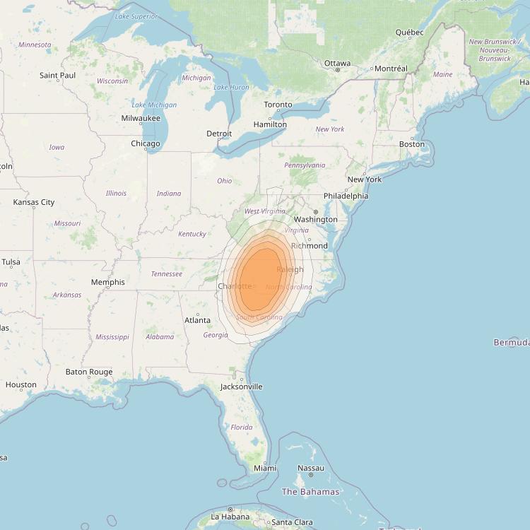 Spaceway 3 at 95° W downlink Ka-band Spot SPD21 beam coverage map