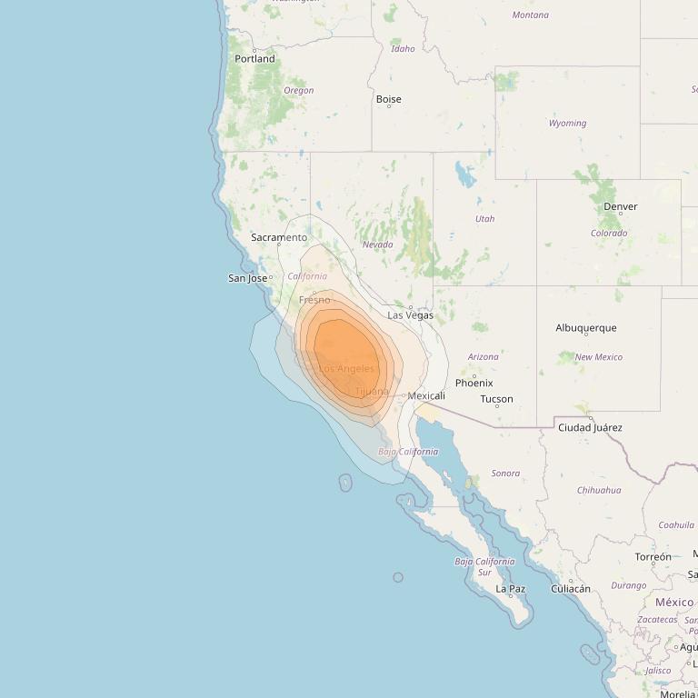 Spaceway 3 at 95° W downlink Ka-band Spot SPD7 beam coverage map