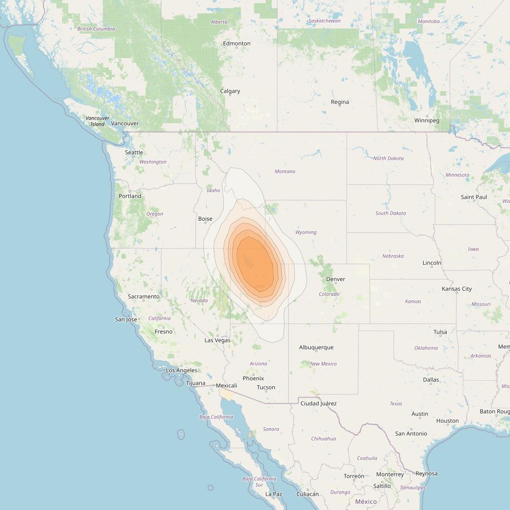 Spaceway 3 at 95° W downlink Ka-band Spot SPD8 beam coverage map