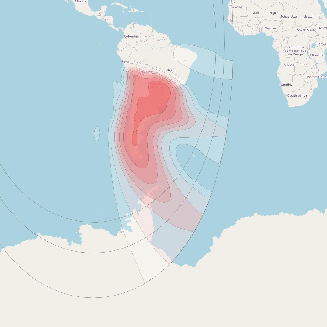 Intelsat 31 at 95° W downlink Ku-band R4LD beam coverage map