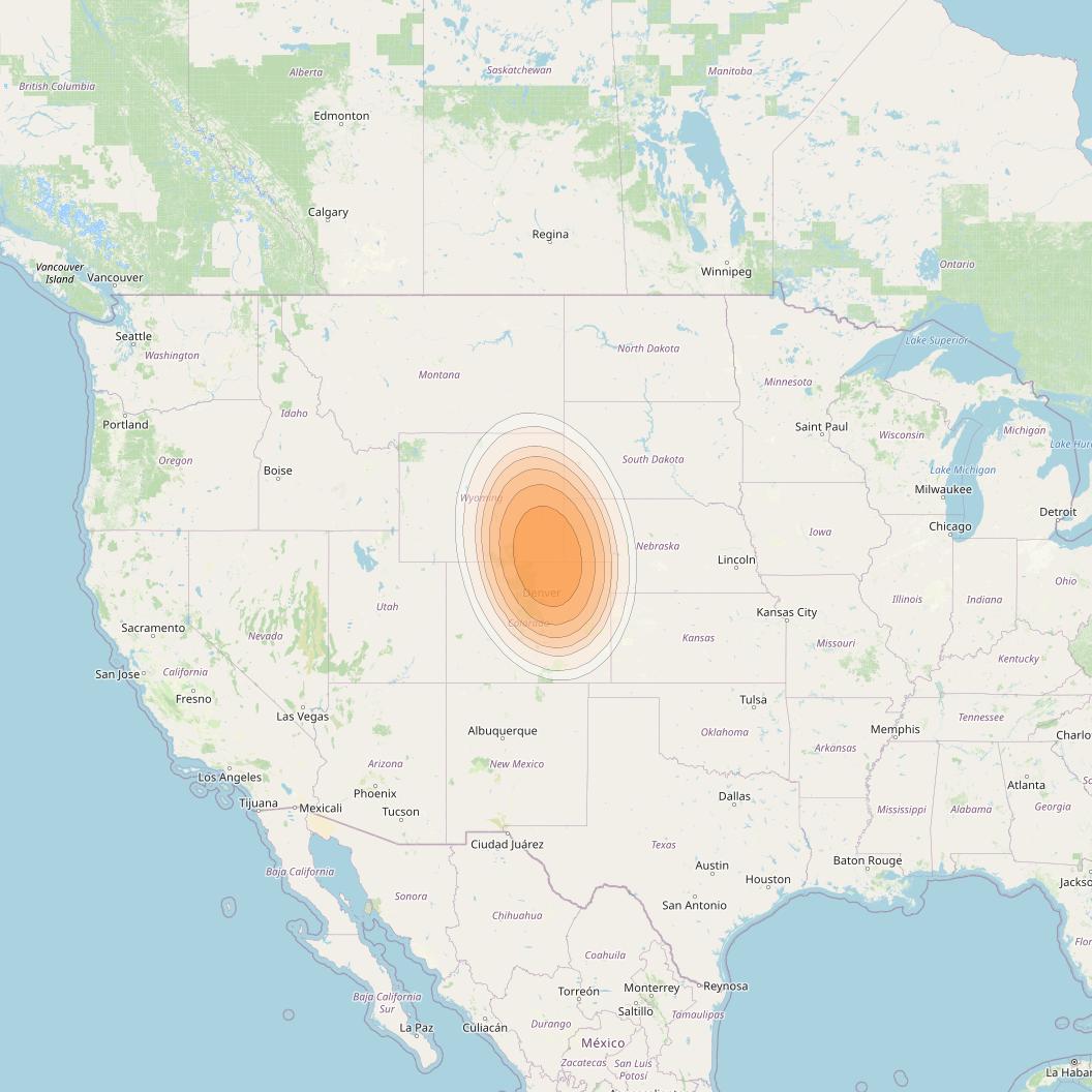 Echostar 19 at 97° W downlink Ka-band G06 Gateway beam coverage map