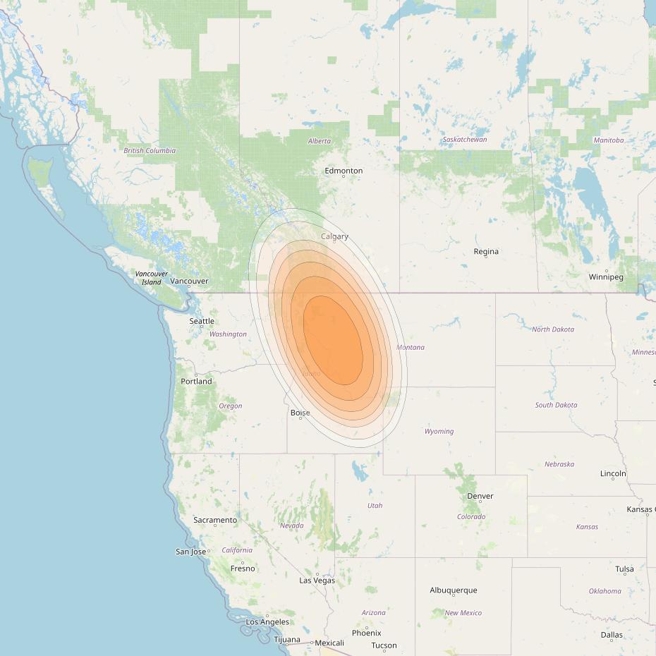 Echostar 19 at 97° W downlink Ka-band G10 Gateway beam coverage map