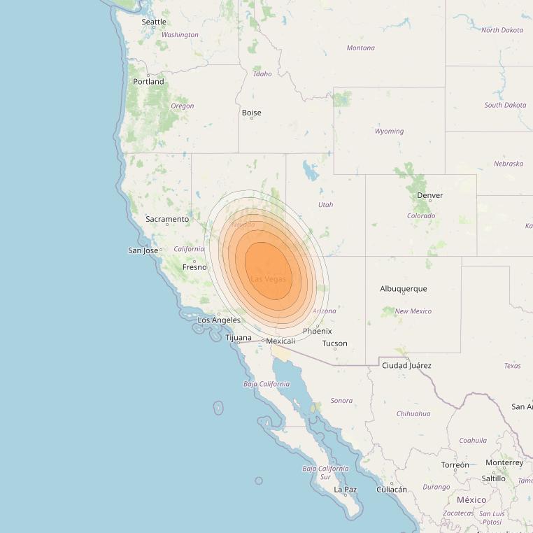 Echostar 19 at 97° W downlink Ka-band G11 Gateway beam coverage map