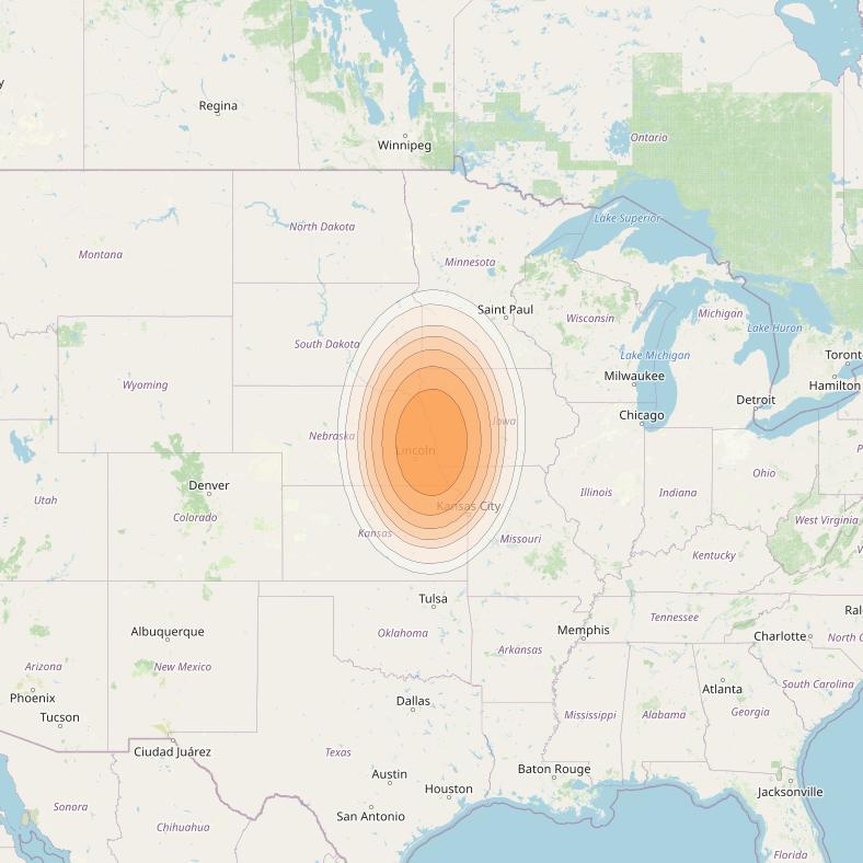 Echostar 19 at 97° W downlink Ka-band G13 Gateway beam coverage map