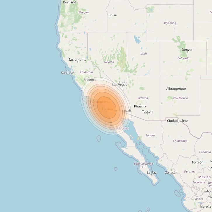 Echostar 19 at 97° W downlink Ka-band G14 Gateway beam coverage map