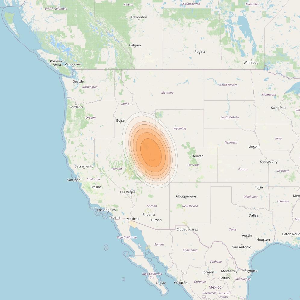 Echostar 19 at 97° W downlink Ka-band G17 Gateway beam coverage map