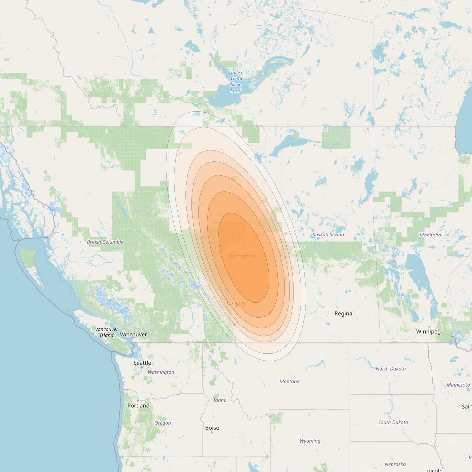 Echostar 19 at 97° W downlink Ka-band G18 Gateway beam coverage map