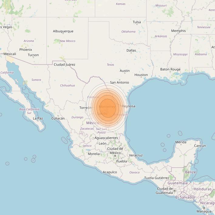 Echostar 19 at 97° W downlink Ka-band G22 Gateway beam coverage map