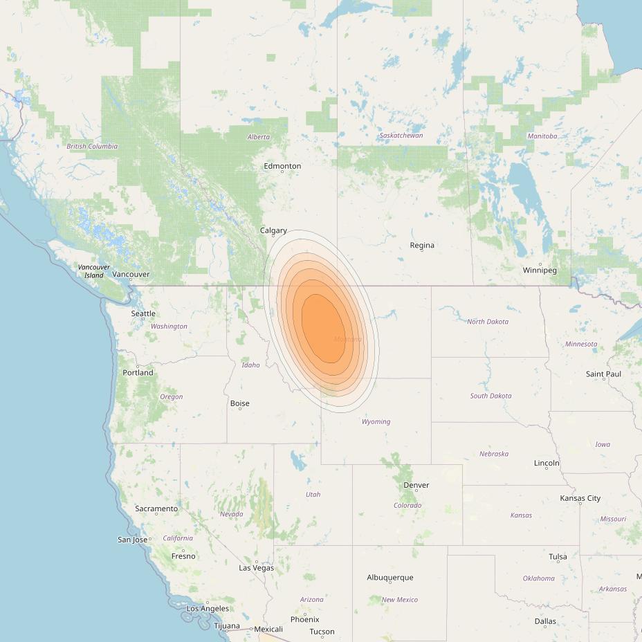 Echostar 19 at 97° W downlink Ka-band U007 User Spot beam coverage map