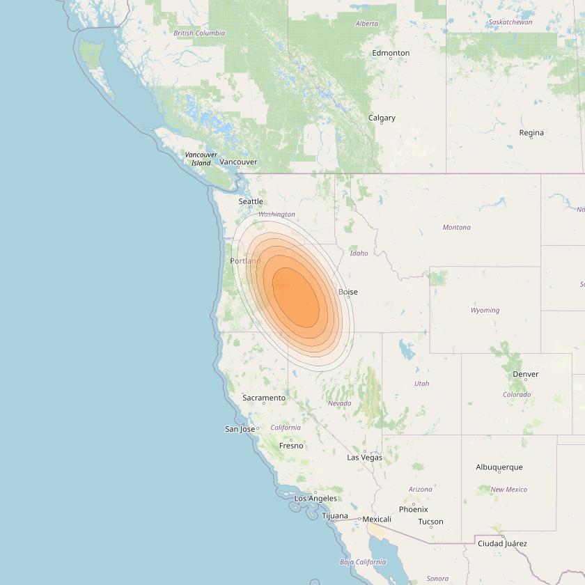 Echostar 19 at 97° W downlink Ka-band U021 User Spot beam coverage map