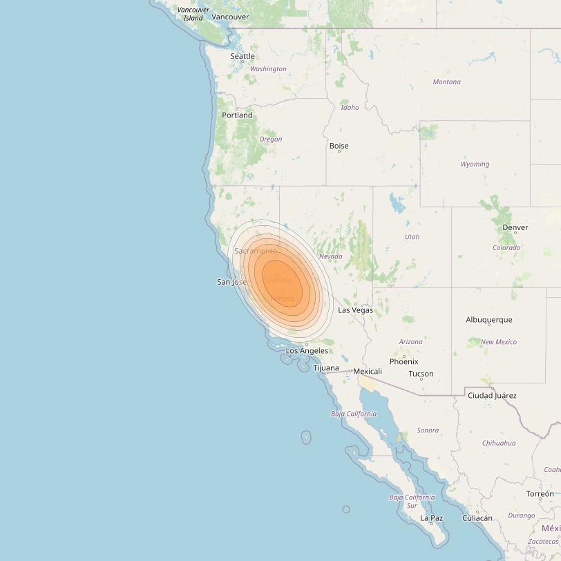 Echostar 19 at 97° W downlink Ka-band U055 User Spot beam coverage map