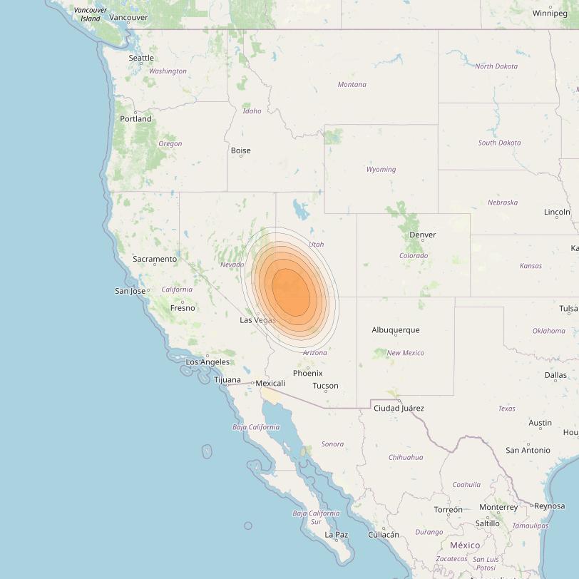 Echostar 19 at 97° W downlink Ka-band U057 User Spot beam coverage map