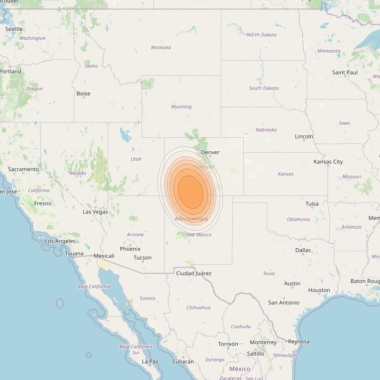 Echostar 19 at 97° W downlink Ka-band U059 User Spot beam coverage map