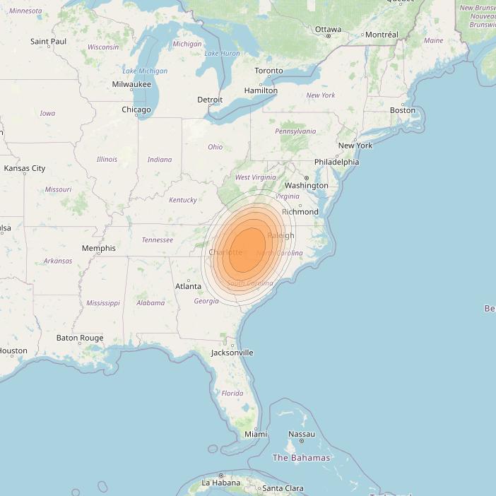 Echostar 19 at 97° W downlink Ka-band U083 User Spot beam coverage map