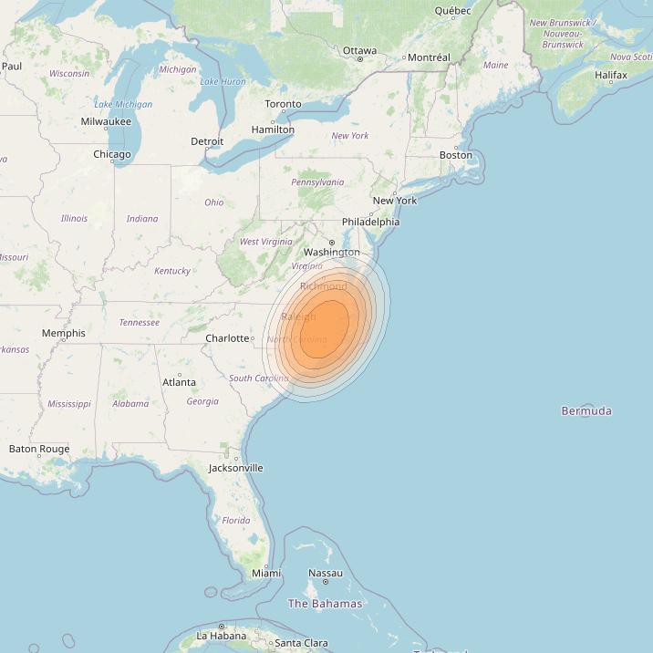 Echostar 19 at 97° W downlink Ka-band U084 User Spot beam coverage map