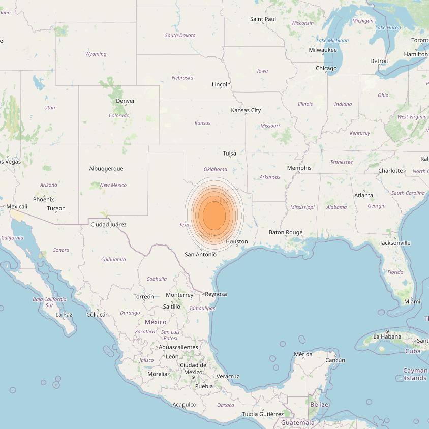 Echostar 19 at 97° W downlink Ka-band U092 User Spot beam coverage map