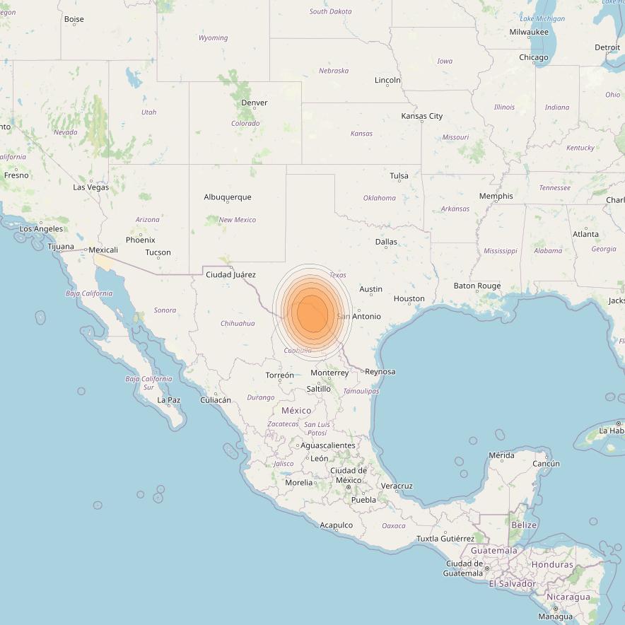 Echostar 19 at 97° W downlink Ka-band U100 User Spot beam coverage map