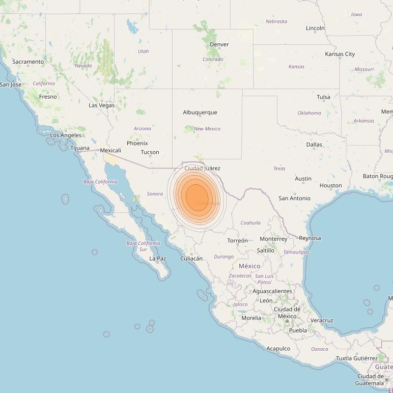 Echostar 19 at 97° W downlink Ka-band U100MX User Spot beam coverage map