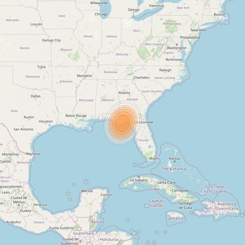 Echostar 19 at 97° W downlink Ka-band U108 User Spot beam coverage map