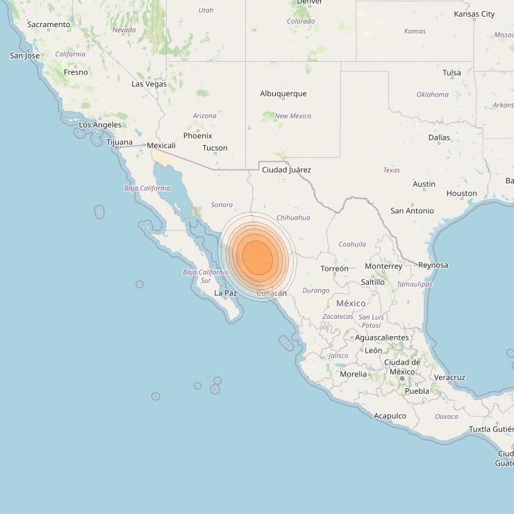 Echostar 19 at 97° W downlink Ka-band U110 User Spot beam coverage map