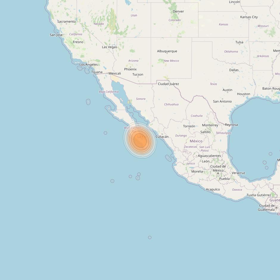 Echostar 19 at 97° W downlink Ka-band U116 User Spot beam coverage map