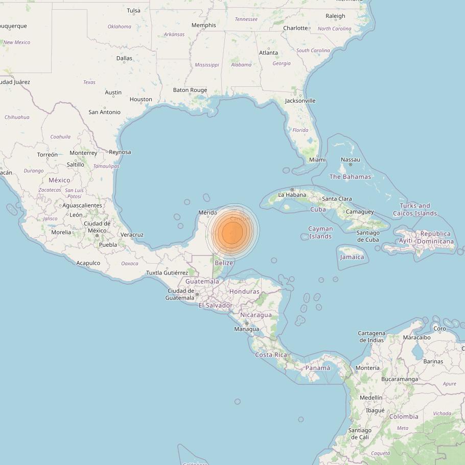 Echostar 19 at 97° W downlink Ka-band U131 User Spot beam coverage map