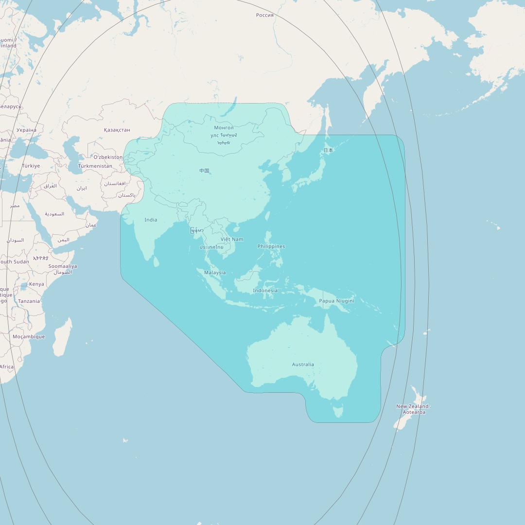 Thuraya 3 at 98° E downlink L-band Global beam coverage map