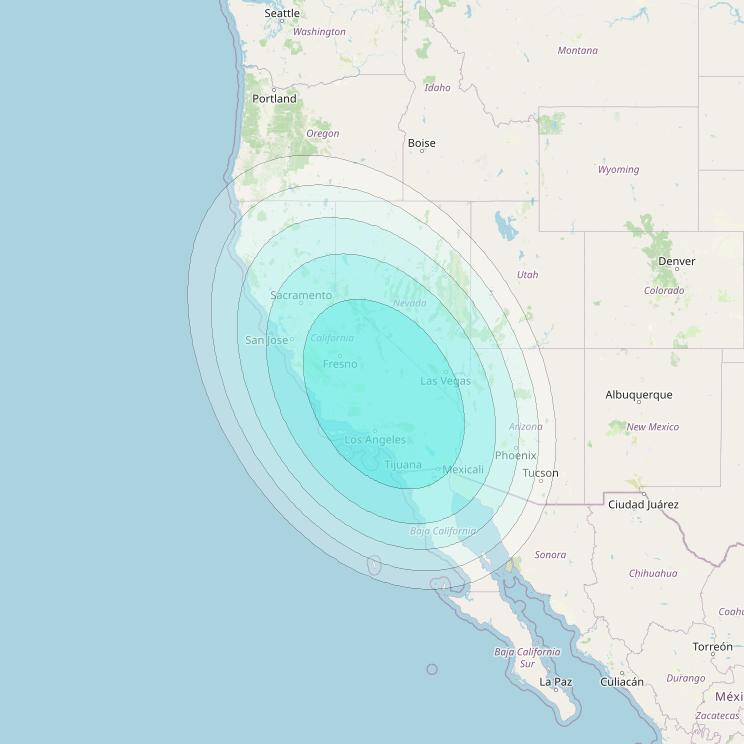 Inmarsat-4F3 at 98° W downlink L-band S065 User Spot beam coverage map