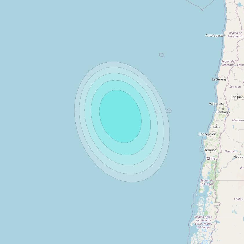 Inmarsat-4F3 at 98° W downlink L-band S114 User Spot beam coverage map